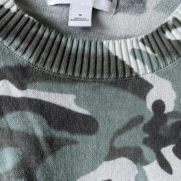 CALVIN KLEIN JEANS Camouflage Sweater Crewneck Green Combo Size M, Long-Sleeves - Picture 4 of 8